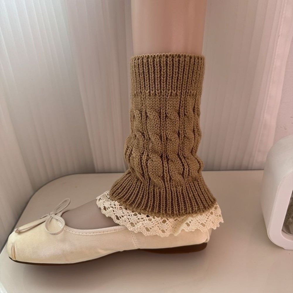 Vintage Lace Ruffle Hem Knit L - Boot Sock Slouchy review and price
