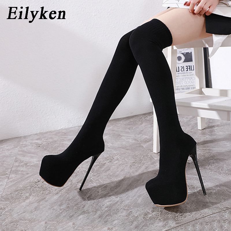 Eilyken 17CM Platform Heels Wo - Knee High Sock Women review and price