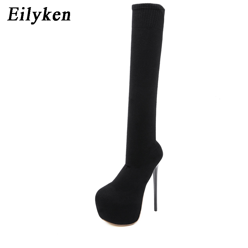 Eilyken 17CM Platform Heels Wo - Knee High Sock Women review and price