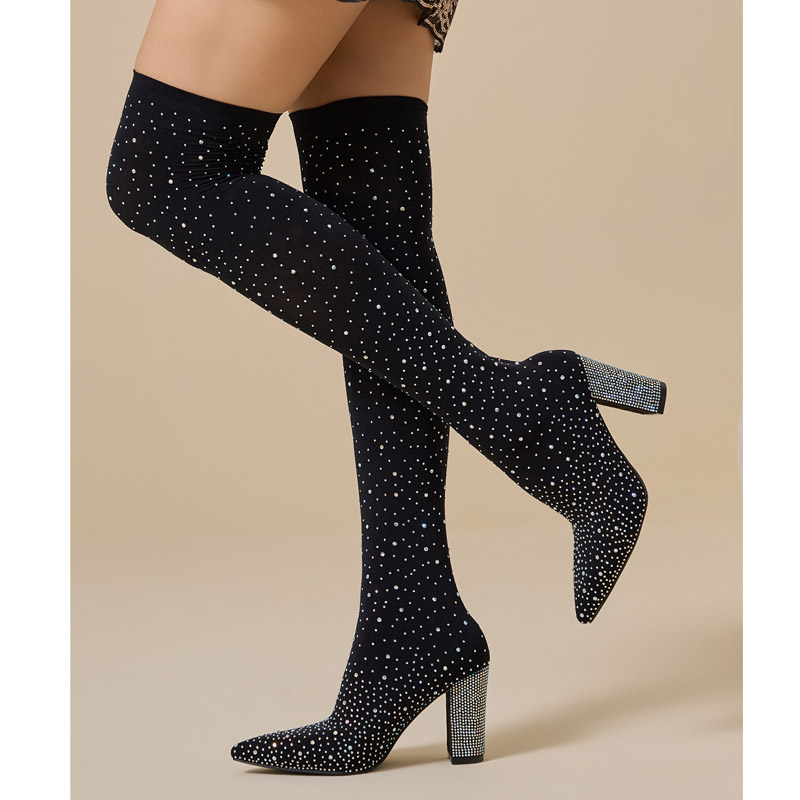 Aneikeh Crystal Over‑the‑Knee  - Knee High Sock Women review and price