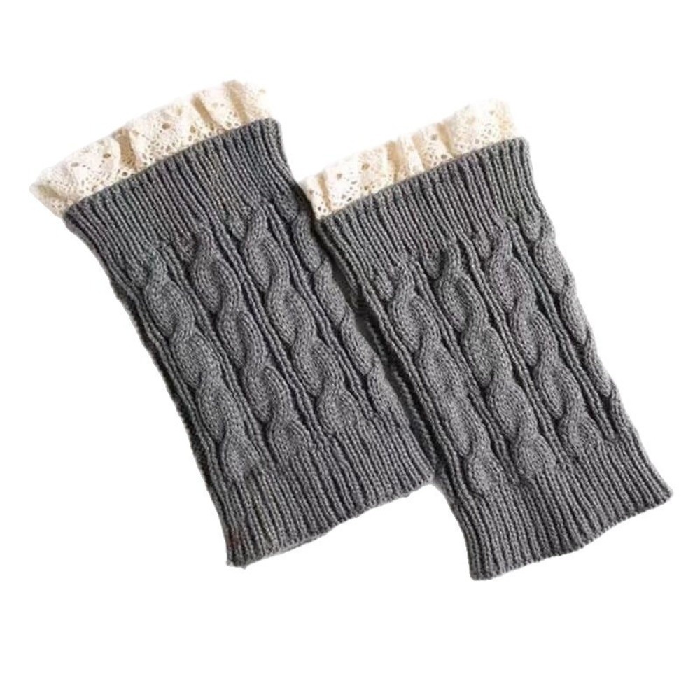 Vintage Lace Ruffle Hem Knit L - Boot Sock Slouchy review and price